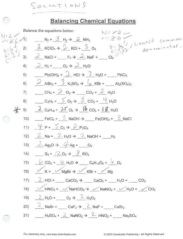 Seriously! 15+ List About Balancing Equation Practice Worksheet Answers