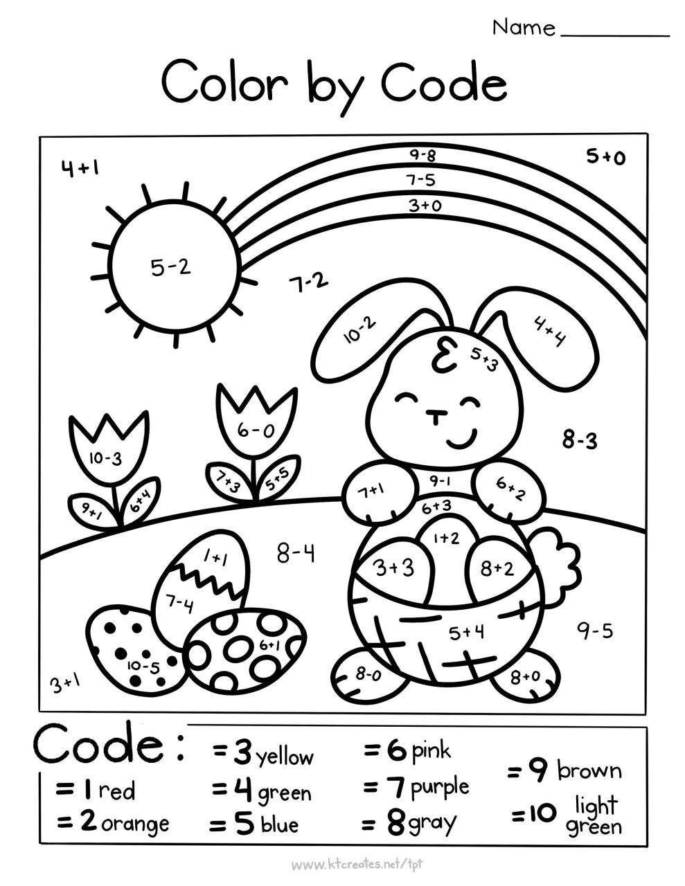 Easter Worksheets Color By Number