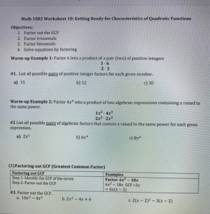 30 Characteristics Of Quadratic Functions Worksheet support worksheet