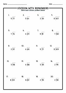 12 Best Images of Fourth Grade Worksheets Division With Remainder