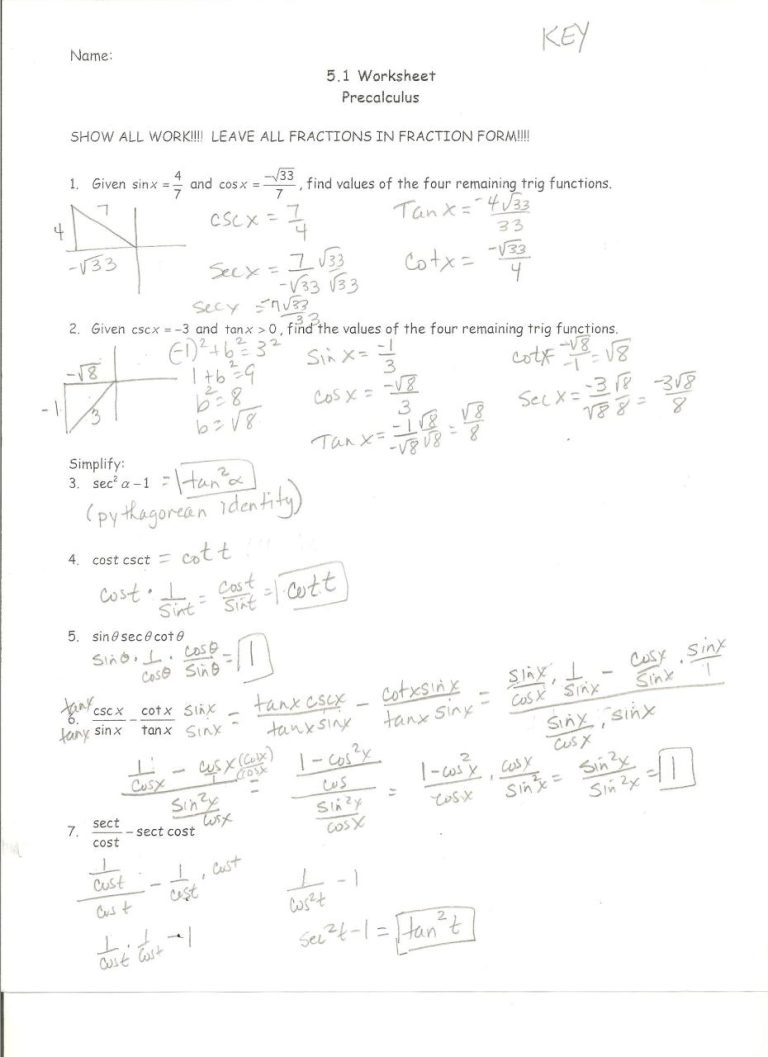 Algebra Worksheets With Answers For Grade 6