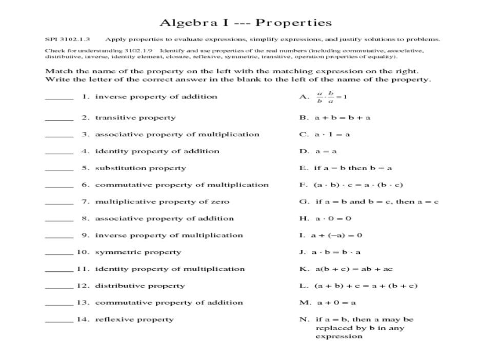 Simplifying Algebraic Expressions Worksheets With Answers Pdf