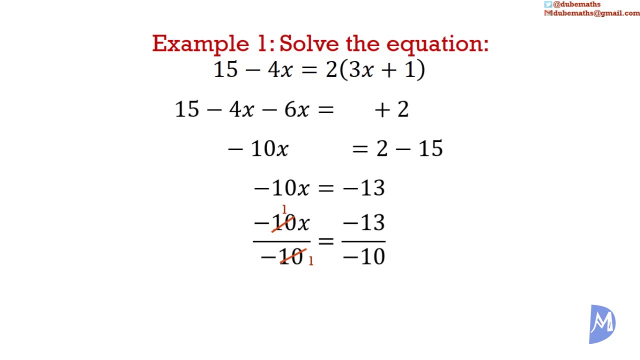 Solving simple equations Algebra YouTube