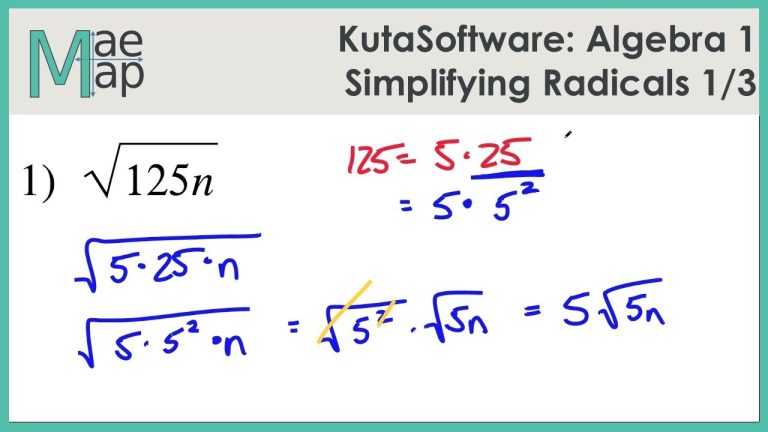 How To Simplify Radical Expressions Algebra 1