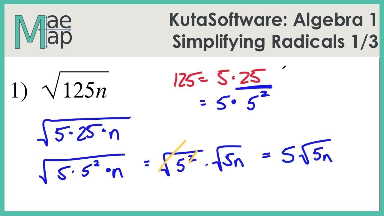 How To Simplify Radical Expressions Algebra 1