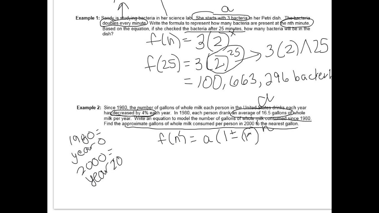 Exponential Growth And Decay Worksheet Pecktabo Math 2015