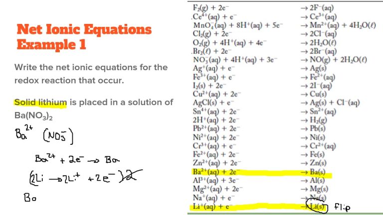 What Does Net Ionic Equation Show