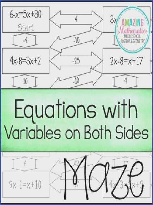 Multi Step Equations Worksheet Variables On Both Sides Briefencounters