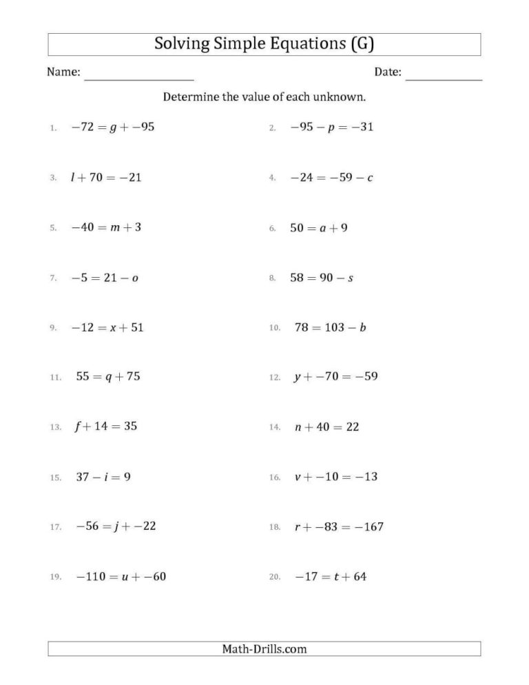 Solving Equations With Variables On Both Sides Worksheet Kuta