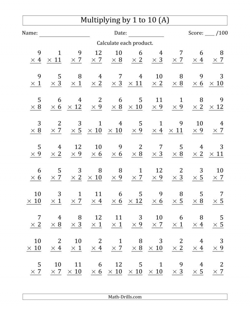Grade 1 Math Worksheets Multiplication