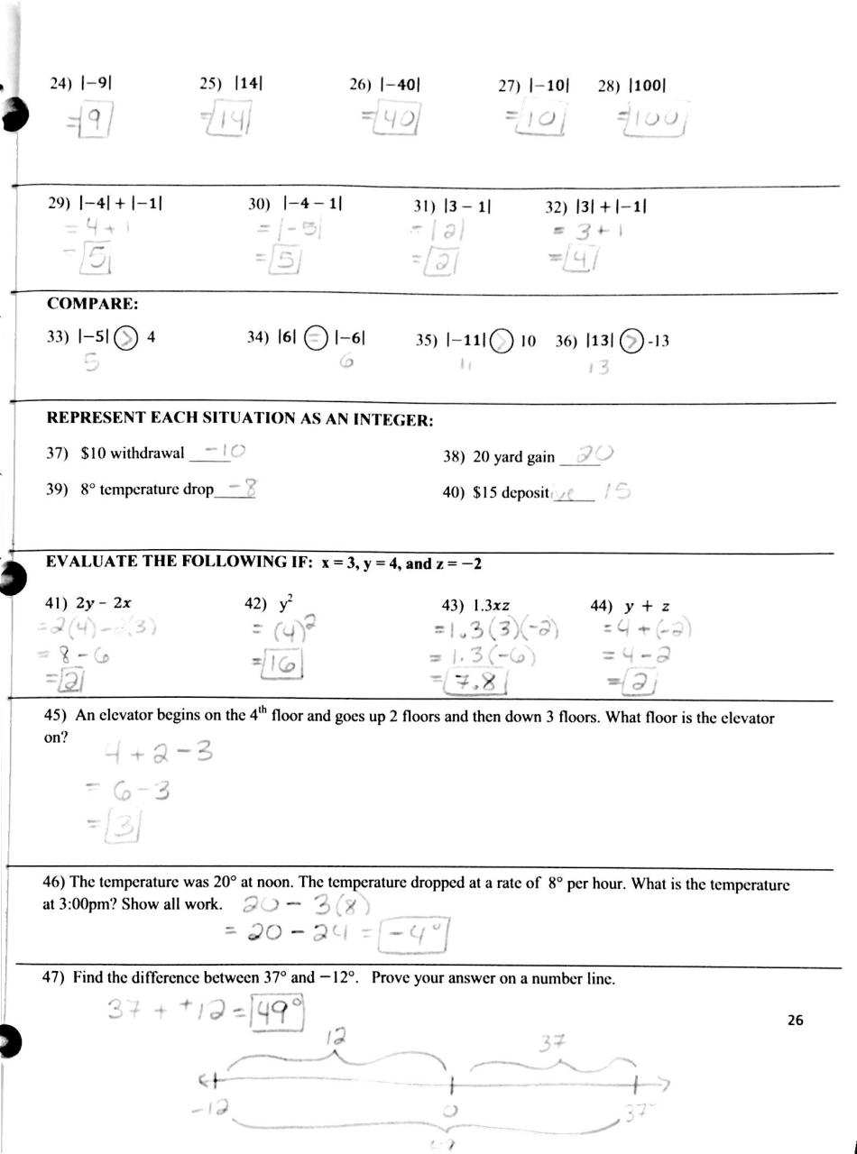 7Th Grade Math Worksheets Pdf Packet