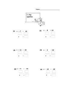 15 Best Images of One Step Equations Worksheets 7th Grade Math