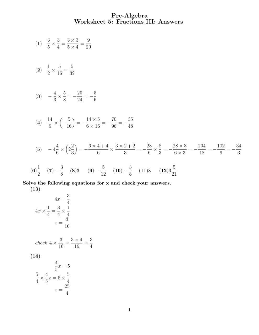 14 Best Images of PreAlgebra Fraction Worksheets PreAlgebra