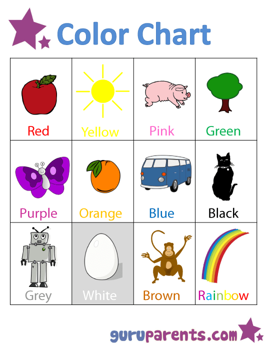 Kindergarten Worksheets Colors