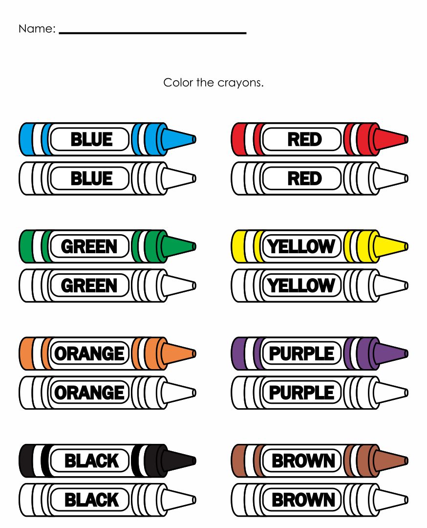 Worksheet Colors For Kindergarten