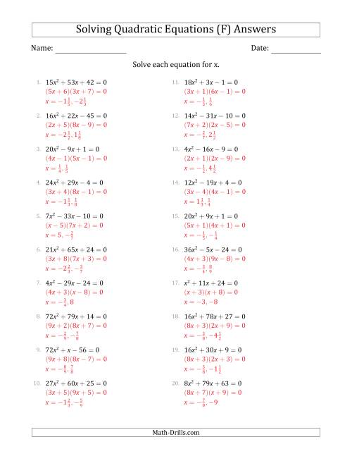 Solving Quadratic Equations Worksheet Answers Pdf
