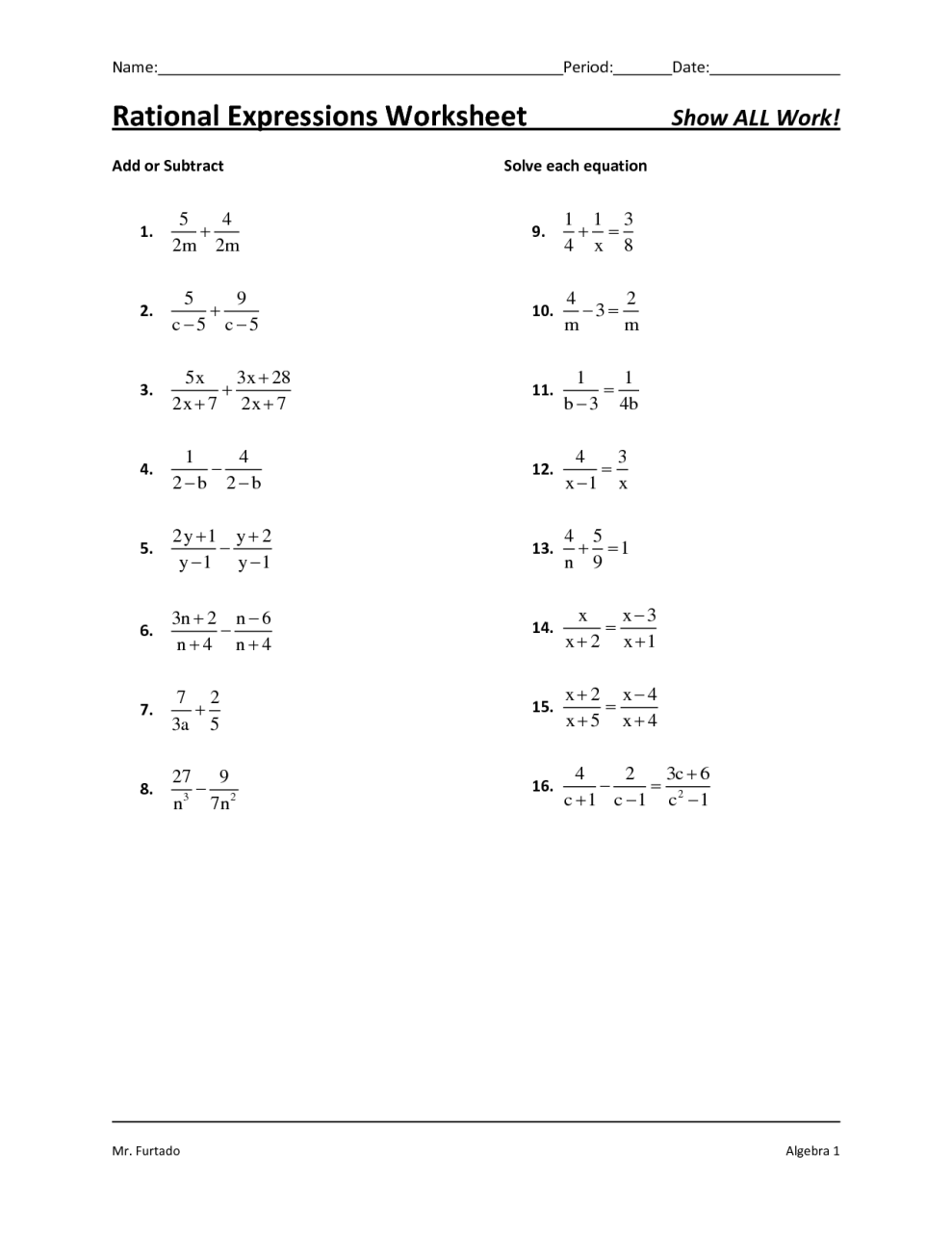 Solving Fractional Equations Worksheet Pdf math worksheets solving