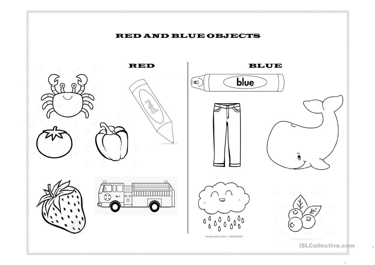 Learning The Color Blue Worksheets