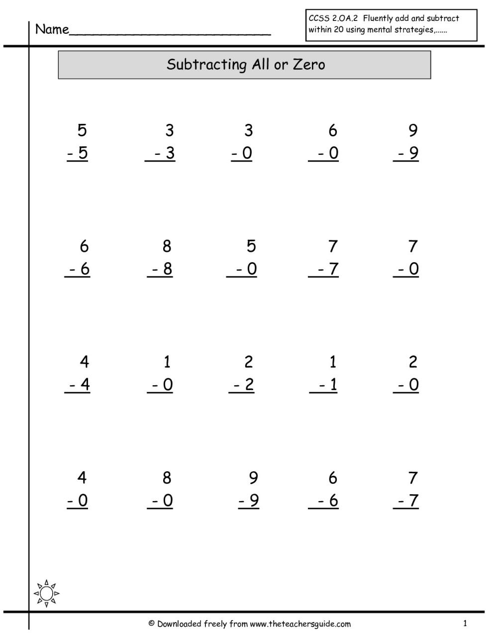 Single Digit Addition And Subtraction Worksheets With Pictures