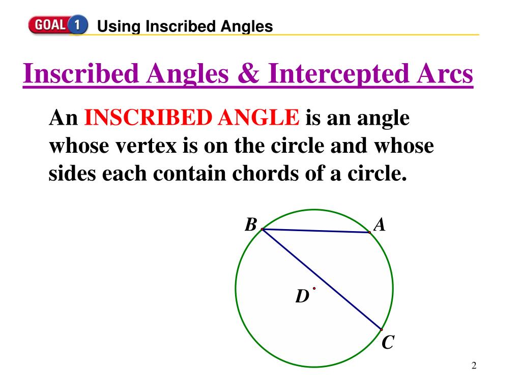 PPT Lesson 6.3 Inscribed Angles and their Intercepted Arcs PowerPoint
