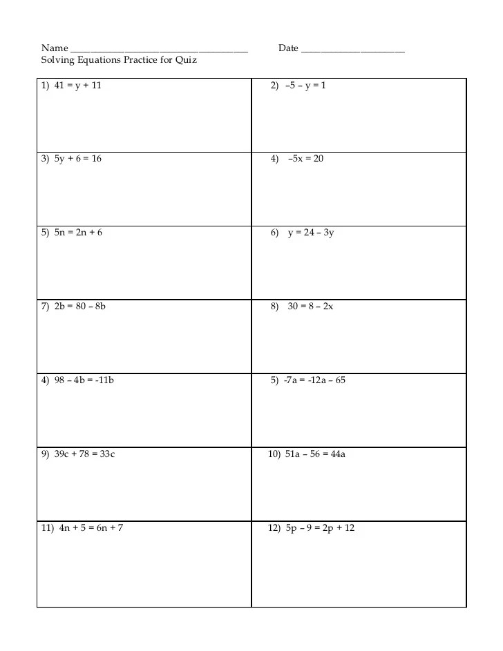 Solving Multi Step Equations With Rational Coefficients Worksheet Pdf