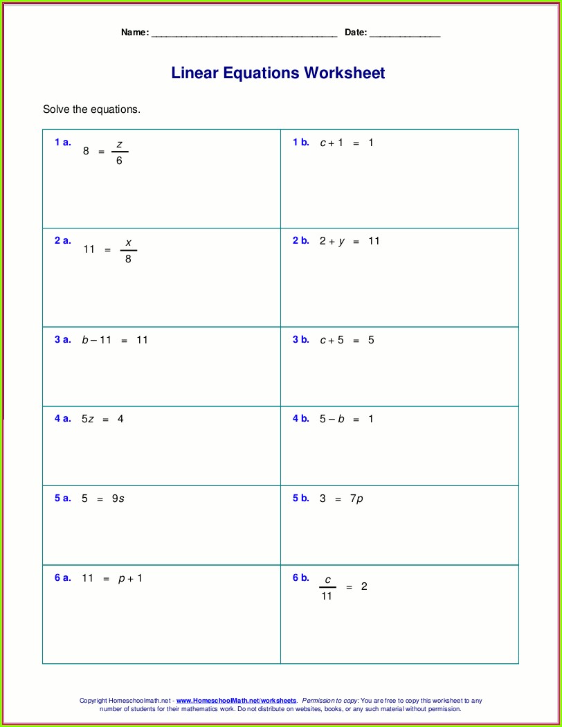 Solving 2 Step Equations Worksheet Doc