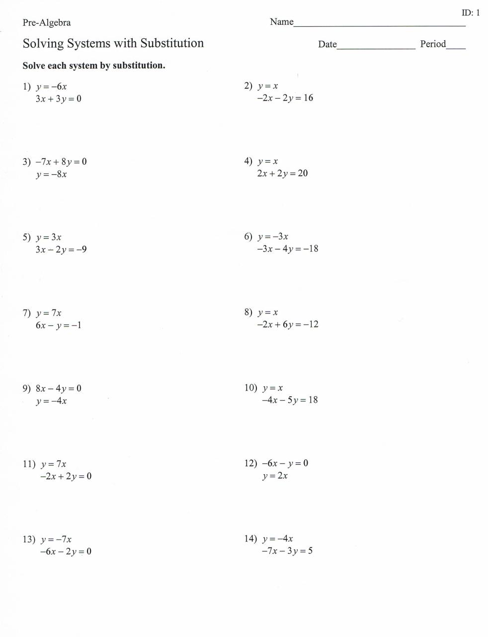 Solving Systems Of Equations By Elimination Worksheet Pdf —