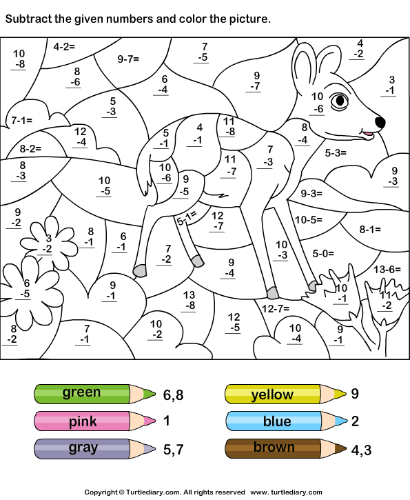 Subtraction Color Pages