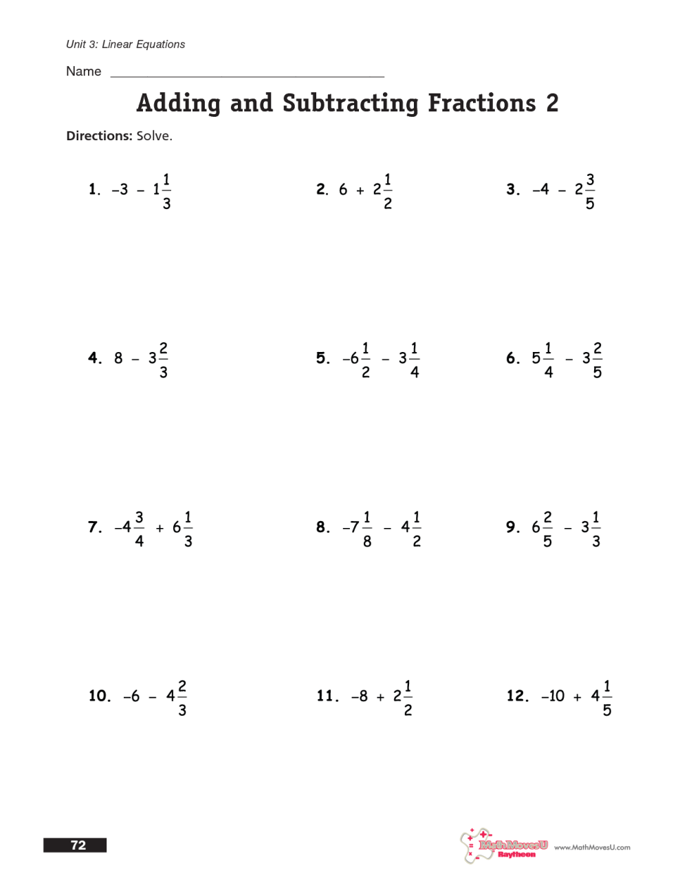 11 Best Images of Solving Equations Addition And Subtraction Worksheets