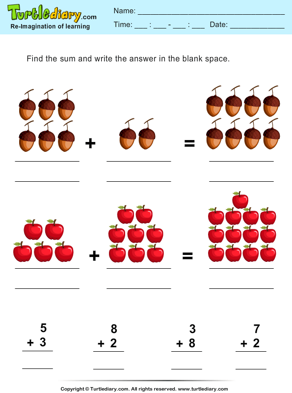 Addition To 20 Worksheets With Pictures