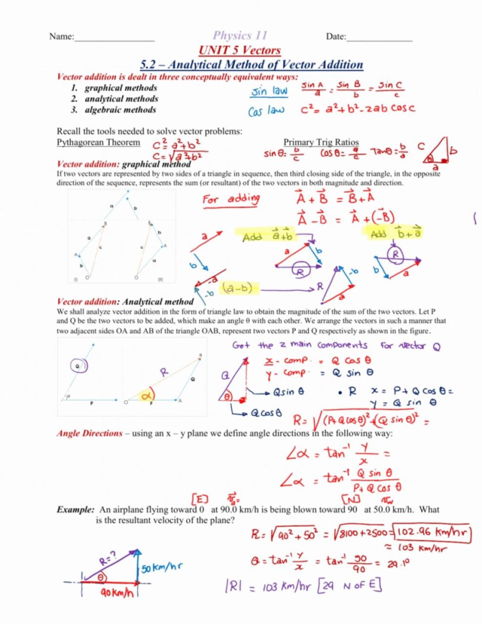Worksheet Vector Math Practice at Collection of