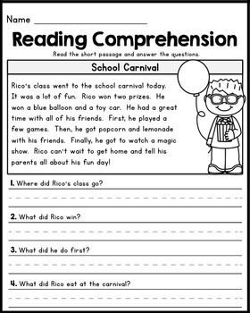 Unseen Comprehension For Class 3rd