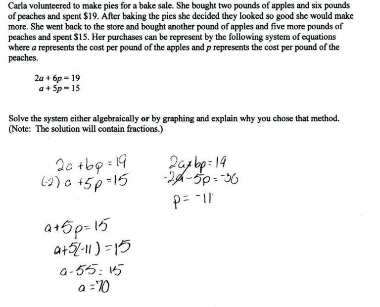 Systems Of Linear Equations Word Problems Worksheet Answer Key Pdf