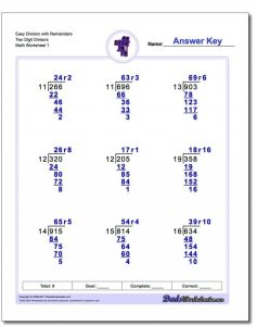 036 Fifth Grade Math Word Problems Printable Long Division —