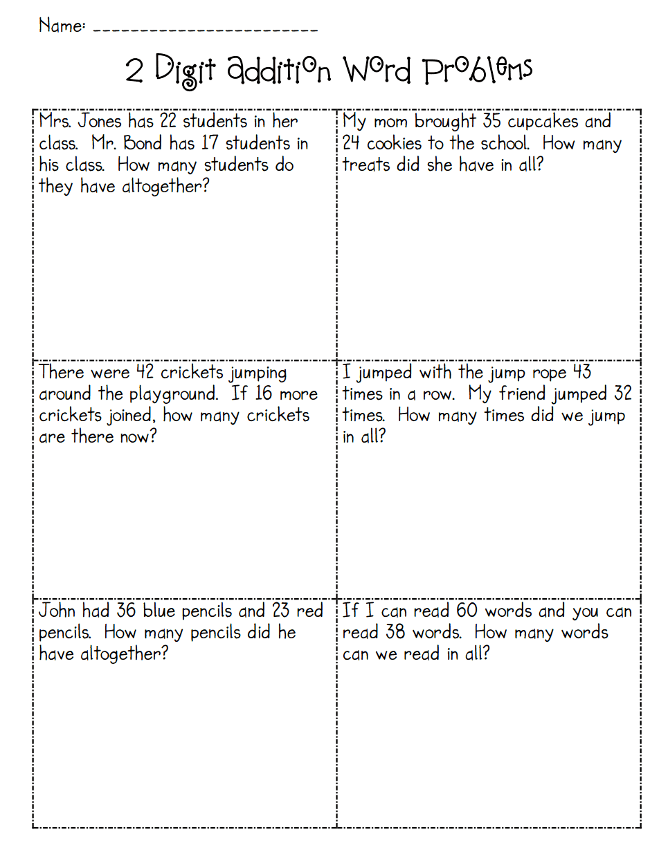 Addition Word Problems For Grade 2 Worksheets Pdf