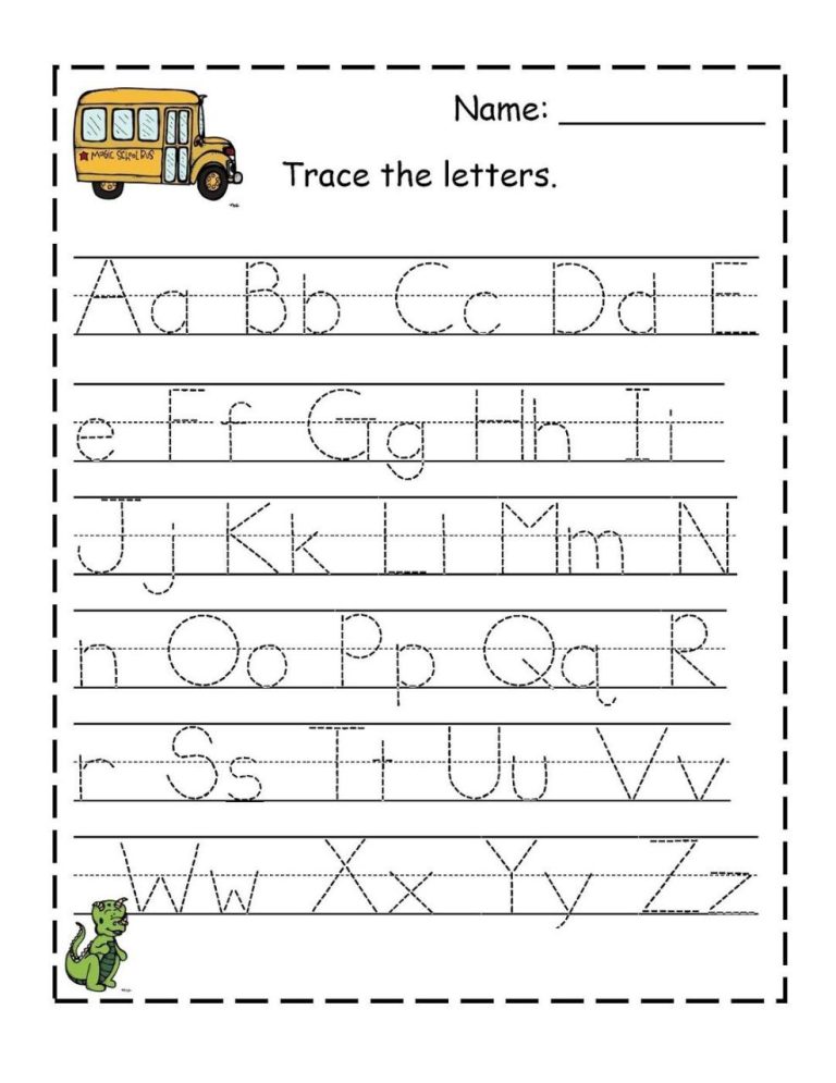 Tracing Printable Worksheets For Preschool