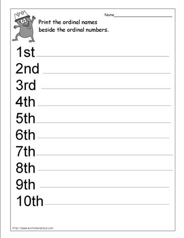 Grade 4 Ordinal Numbers Worksheet Grade 3