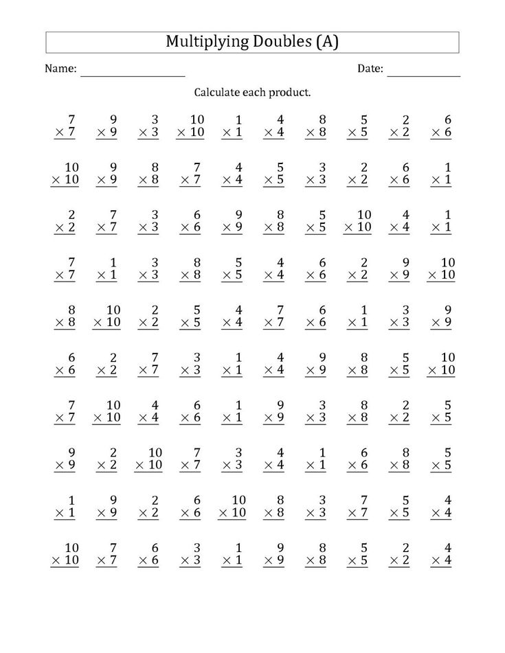 Multiplication Facts Worksheets 6Th Grade