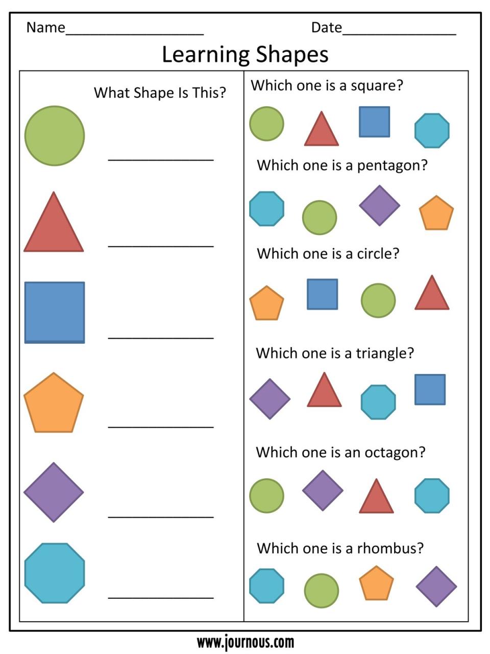 PreschoolWorksheetLearningShapes Shape worksheets for preschool