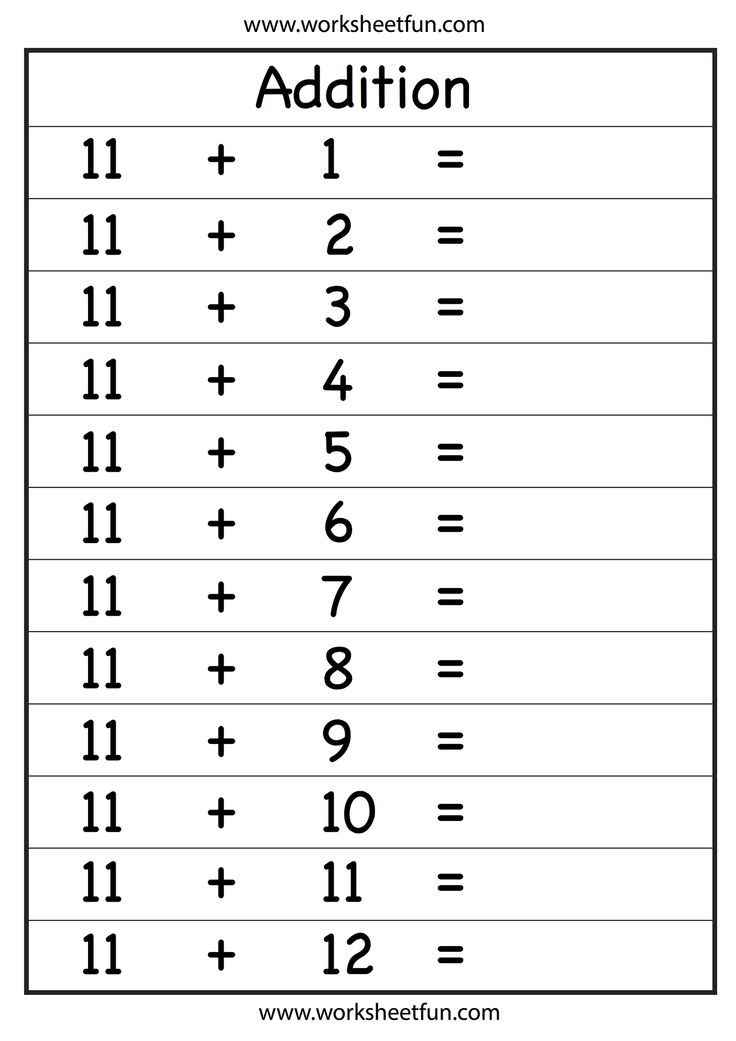 Addition Worksheet 11+ Kindergarten addition worksheets, Math