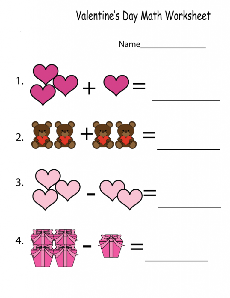 Free Valentine Math Worksheets For 2Nd Grade