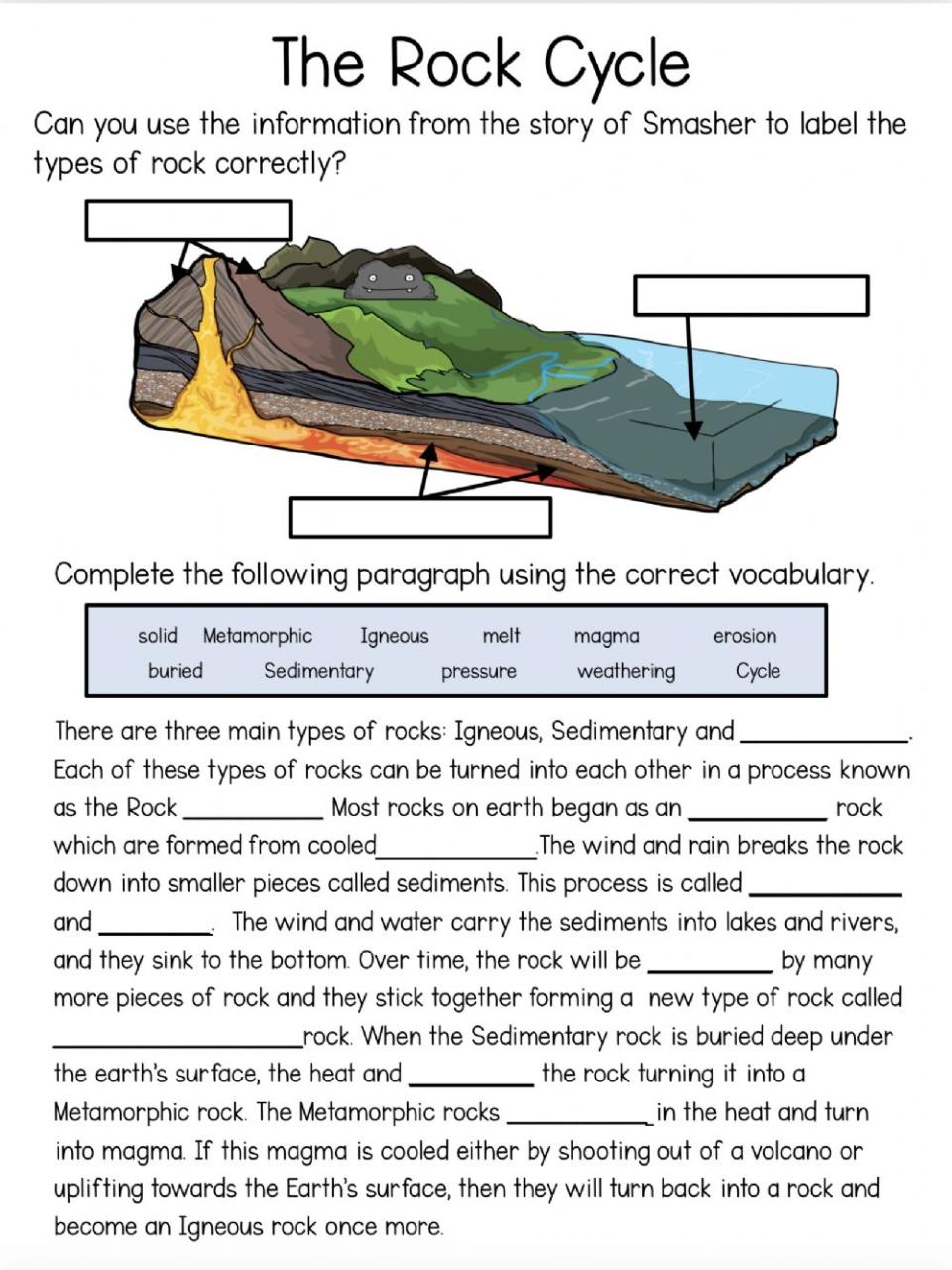 The Rock Cycle Worksheet Answer Key