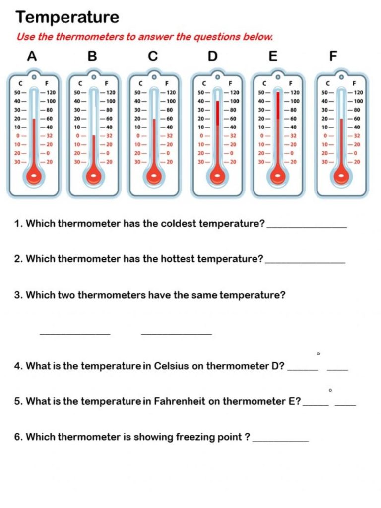 Temperature Scales Worksheet Answer Key
