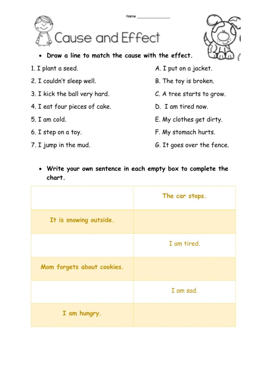 Cause and Effect 1 interactive worksheet