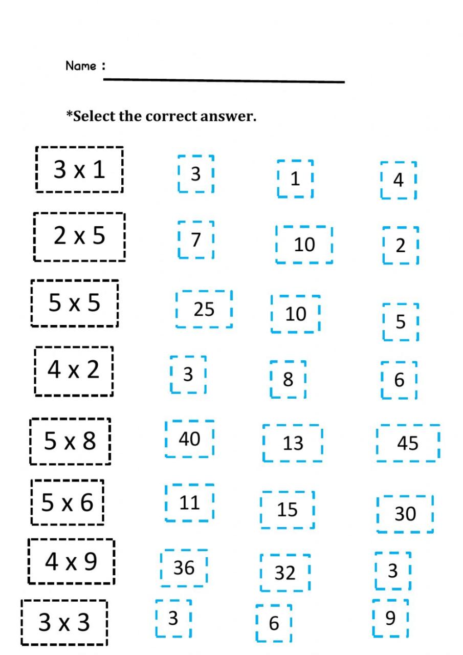 Printable Multiplication Worksheets 0-5