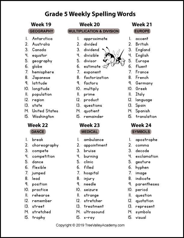 5th Grade Vocabulary Worksheets Pdf