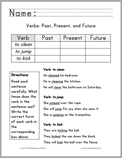 Beginner First Grade Verbs Worksheet For Grade 1