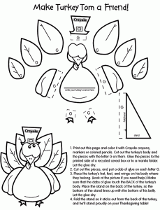 Turkey Craft Coloring Page