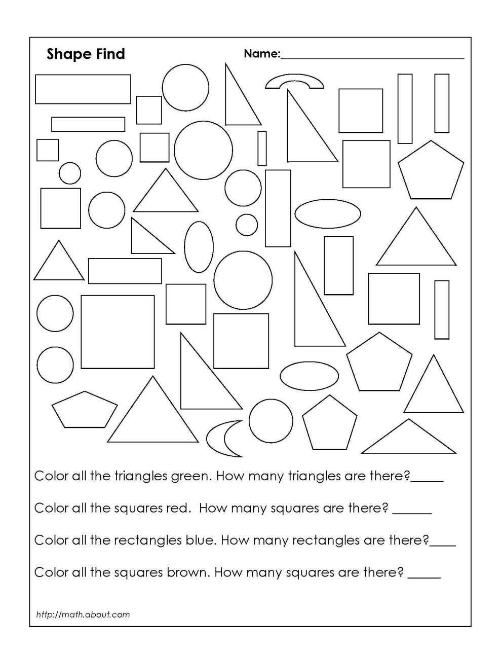 1st Grade Geometry Worksheets for Students Geometry worksheets, Math