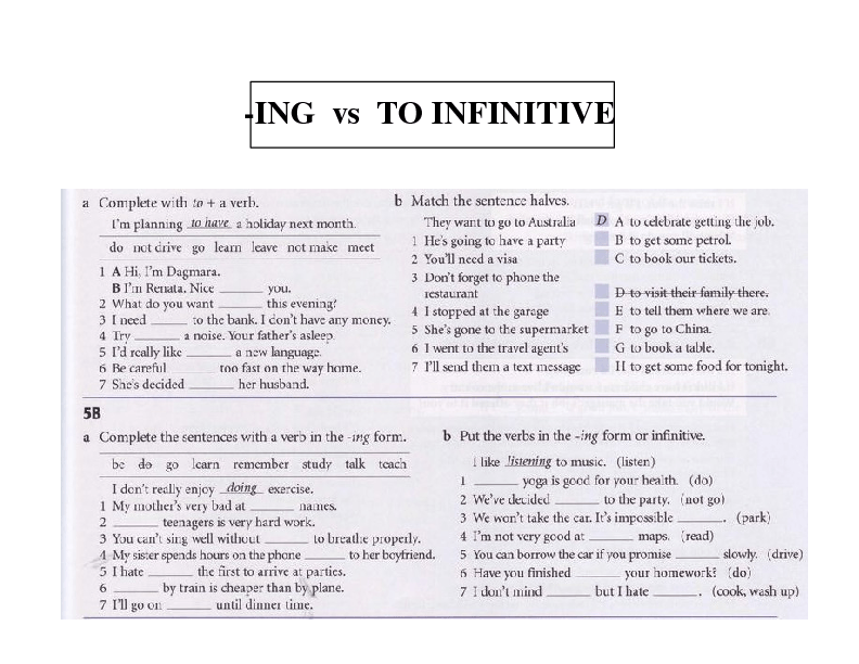 Ing vs To Infinitive